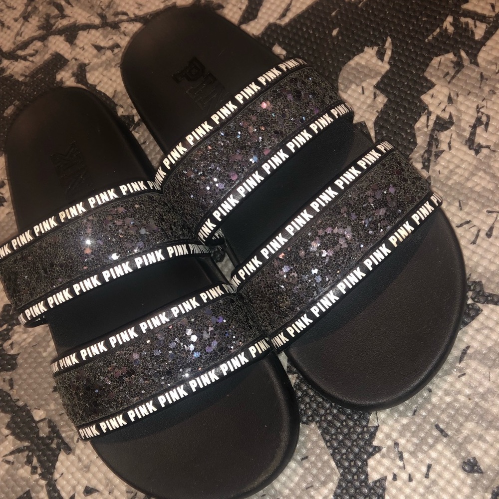 Victoria secret (PINK) glitter slides